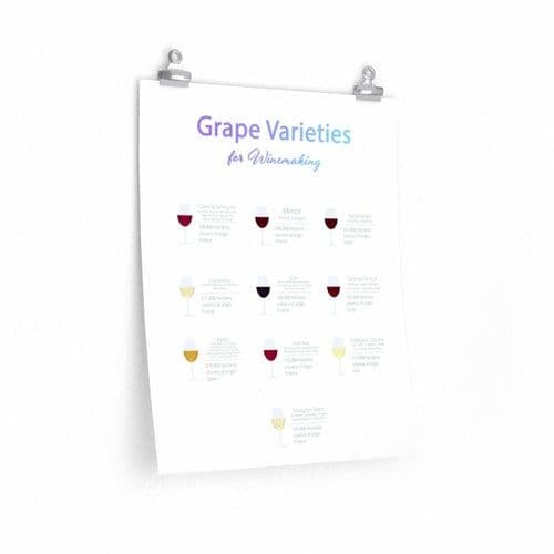 image-Grape Varieties for Winemaking Poster Room Decor