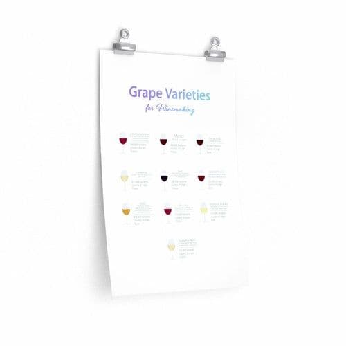 image-Grape Varieties for Winemaking Poster Room Decor