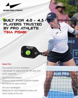 image-NightBlade Pickleball Paddle 16 mm High Performance Carbon Fiber Face
