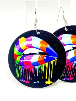 image-Hoops - Lips on Drip Savage Rainbow