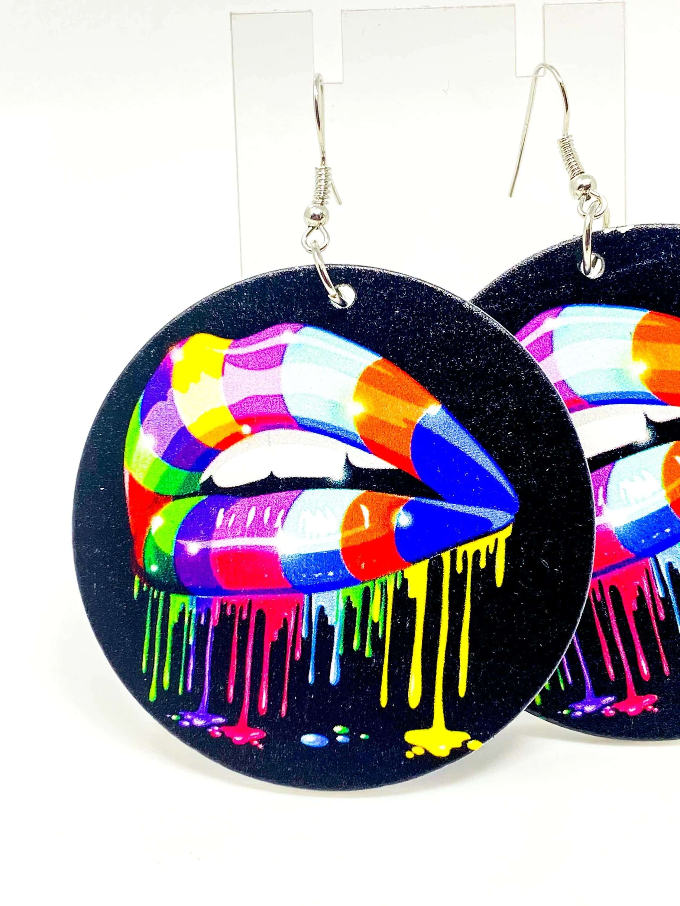 image-Hoops - Lips on Drip Savage Rainbow