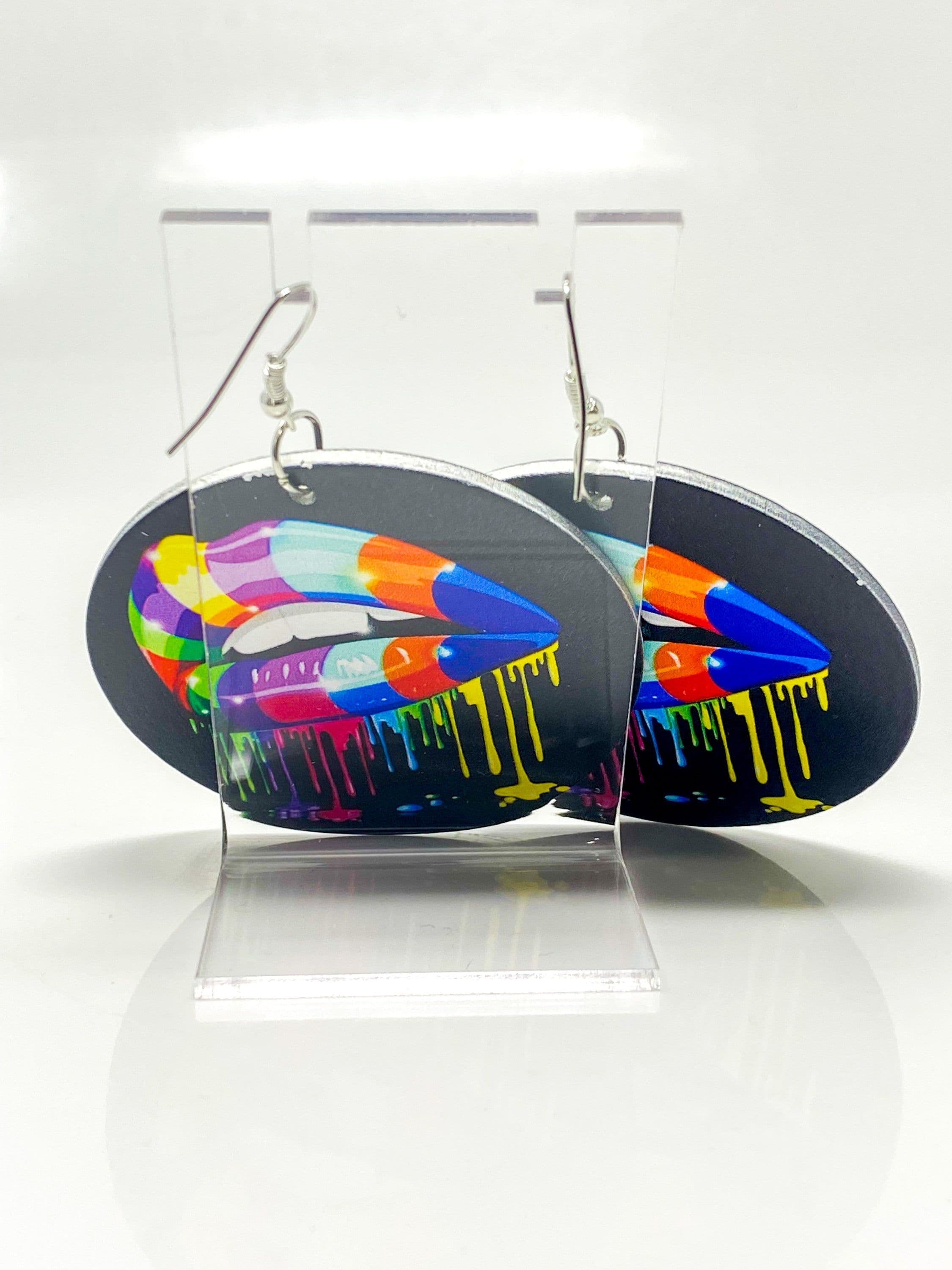 image-Hoops - Lips on Drip Savage Rainbow