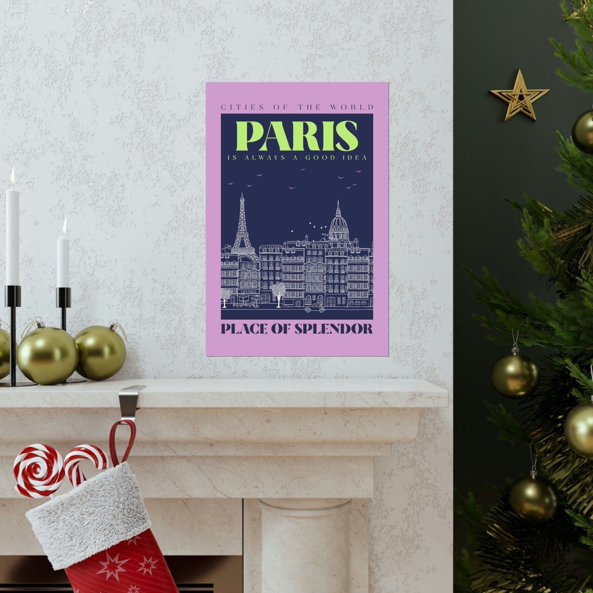 image-Paris City Outline Poster