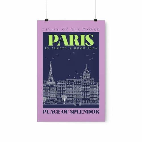 image-Paris City Outline Poster