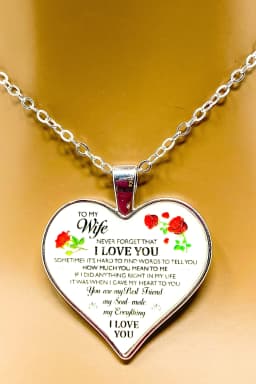 image-Necklace - To My Wife, I Love You Heart Keepsake