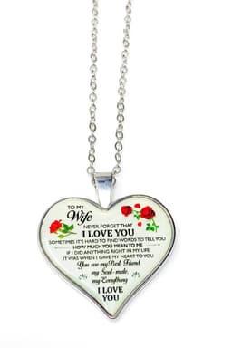 image-Necklace - To My Wife, I Love You Heart Keepsake
