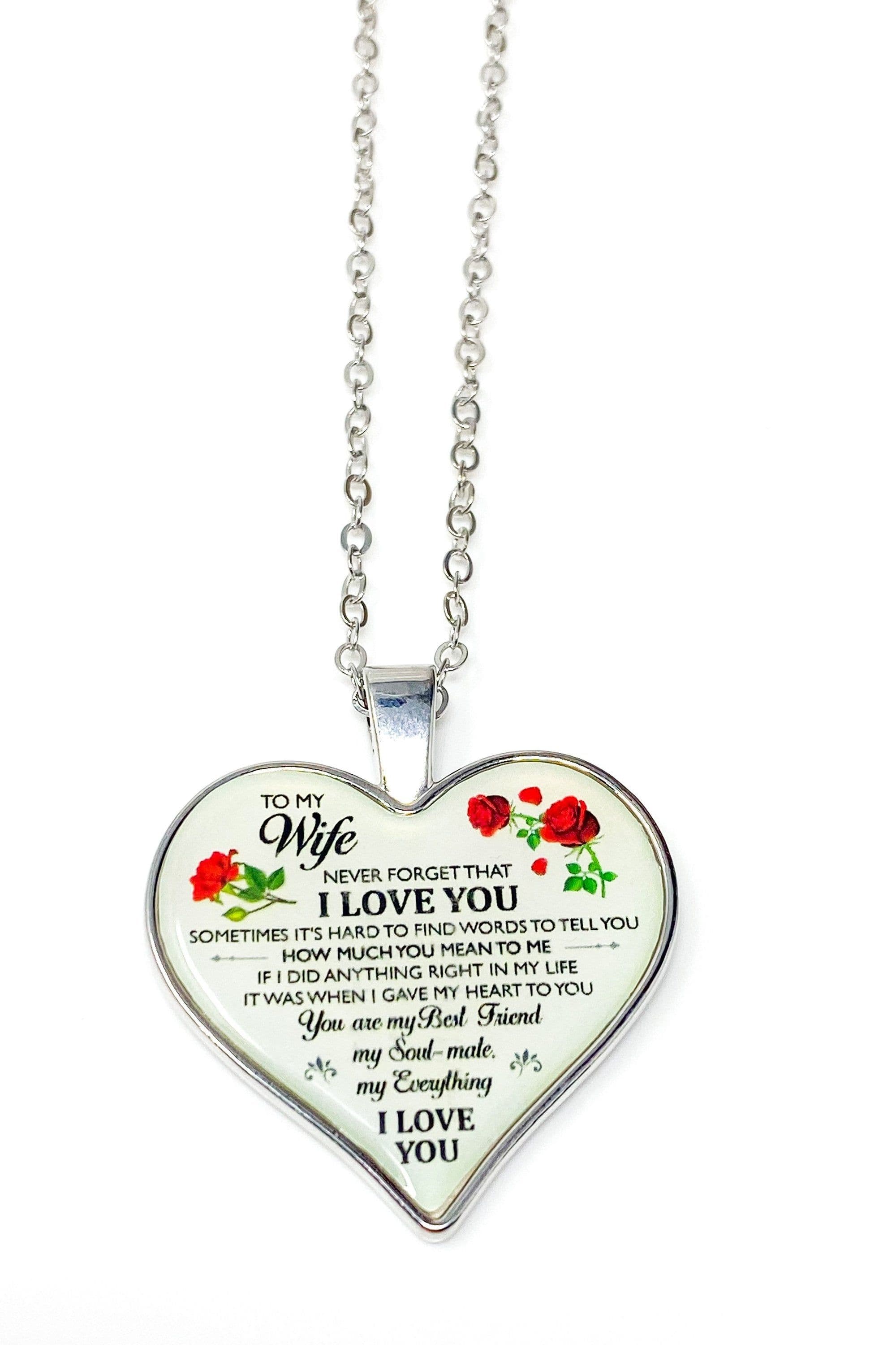 image-Necklace - To My Wife, I Love You Heart Keepsake