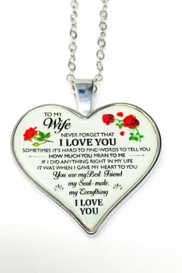 image-Necklace - To My Wife, I Love You Heart Keepsake