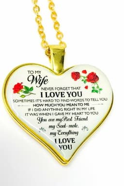 image-Necklace - To My Wife, I Love You Heart Keepsake