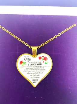 image-Necklace - To My Wife, I Love You Heart Keepsake