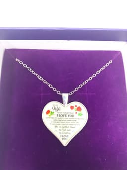image-Necklace - To My Wife, I Love You Heart Keepsake