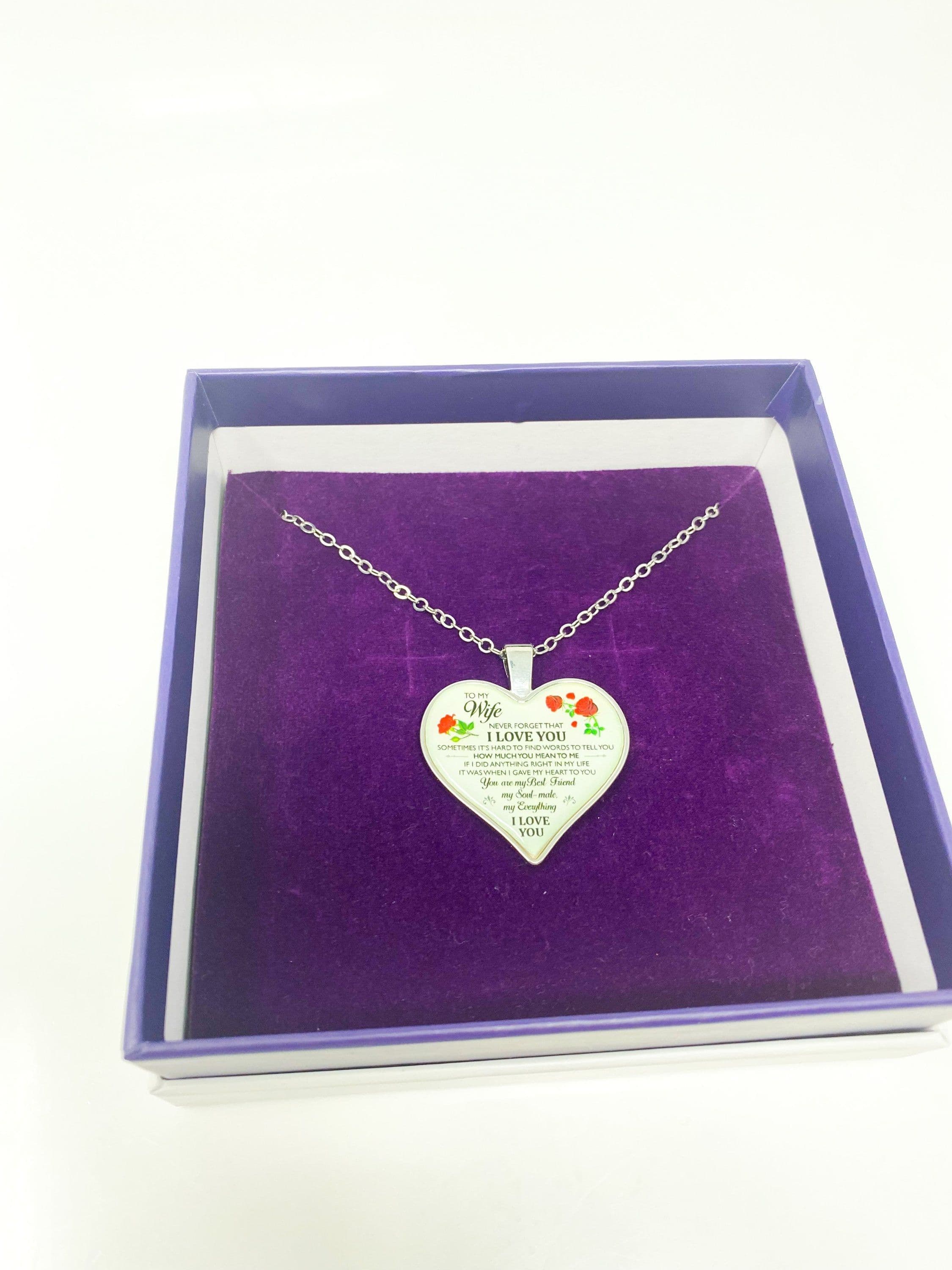 image-Necklace - To My Wife, I Love You Heart Keepsake