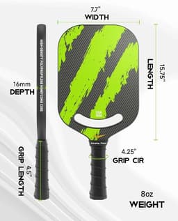 image-Ascent Control Green Pickleball Paddle 16mm
