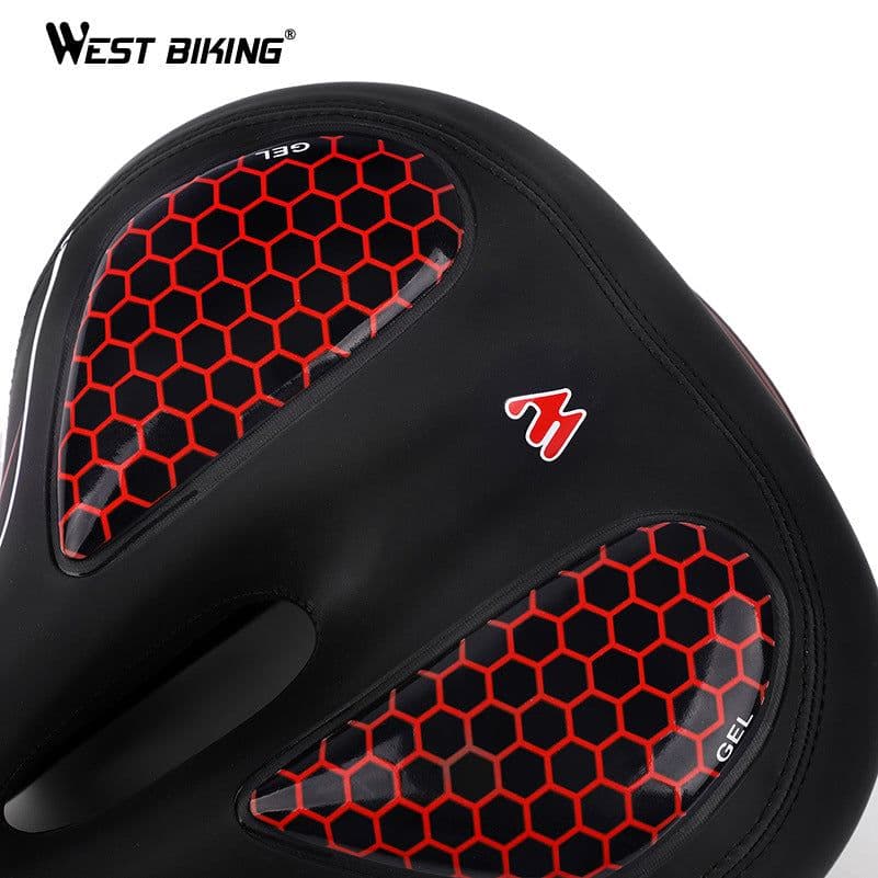 image-Bicycle taillight cushion big fat head saddle mountain bike saddle saddle hollow seat silicone thickened soft and comfortable