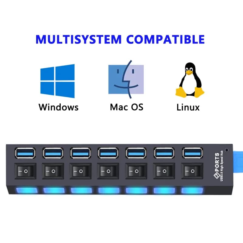 image-Hub USB Hub 3.0 Multi USB Splitter 4/7 Port Multiple Expander