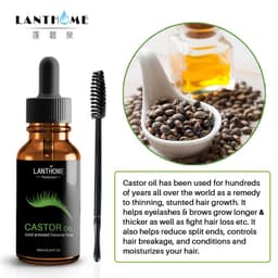 image-Lanthome Castor Oil for Hair Growth Serum Eyelash Growth Lifting Eyelashes Thick Eyebrow Growth Enhance Eye Lashes Serum Mascara