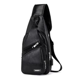 image-Wholesale USB men's chest bag portable rechargeable casual oblique bag outdoor sports pu chest bag one generation