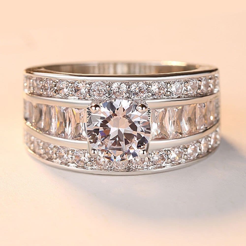 image-Fashion Jewellery Sumptuous Creative Trend Zircon Claw Heart Arrow Female Adjustable Size Ring Vintage Party Rings For Girls Fashion Jewellery Sumptuous Creative Trend Zircon Claw Heart Arrow Femal