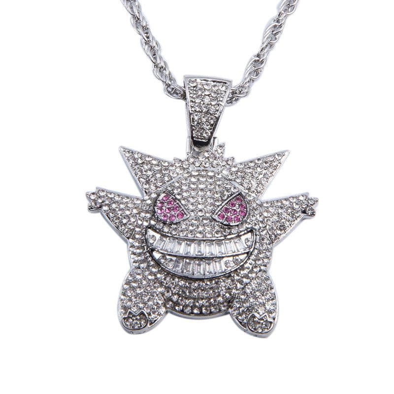 image-Vibrato with the same funny ghost zircon hip hop pendant European and American pet elf hiphop hip hop necklace