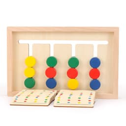 image-Wooden four-color game QZM23 children 3-6 years old enlightenment puzzle logic toys early education teaching aids 0.58