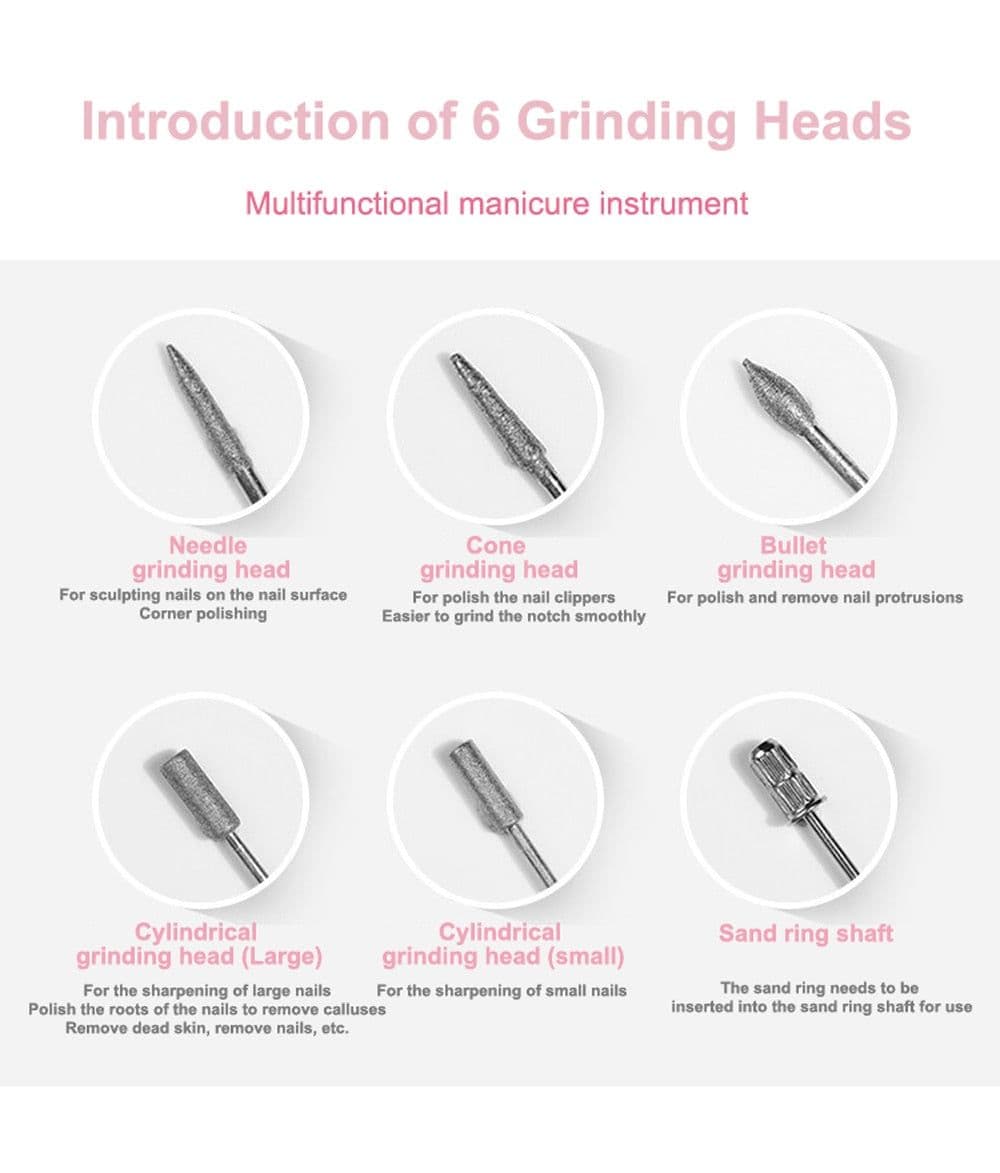 image-Electric Nail Drill Machine 20000RPM Professional Nail File Kit