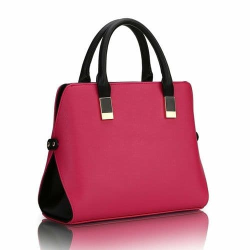 image-High Quality PU Leather Solid Color Handbag For Ladies