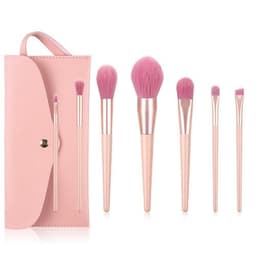 image-7pcs Nude Pink Makeup Brushes Kit Beauty Make Up Tool Loose Powder