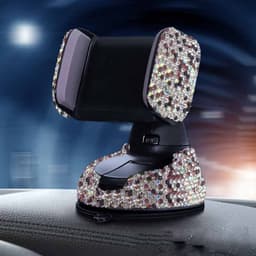 image-Multifunctional Air Outlet Diamond-encrusted Car Phone Holder