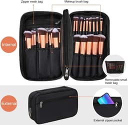 image-Professional Cosmetic Bag Beauty Case Toiletry Brush Organizer Multi