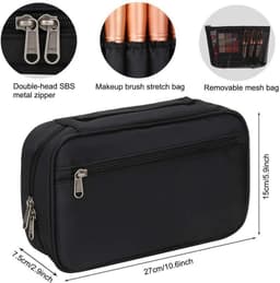 image-Professional Cosmetic Bag Beauty Case Toiletry Brush Organizer Multi