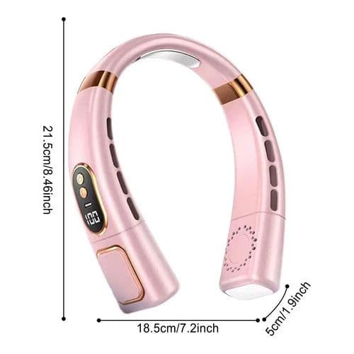 image-Portable Hanging Neck Fan 4000 MAh Battery Below 40 DB Rechargeable