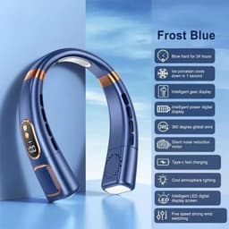 image-Portable Hanging Neck Fan 4000 MAh Battery Below 40 DB Rechargeable