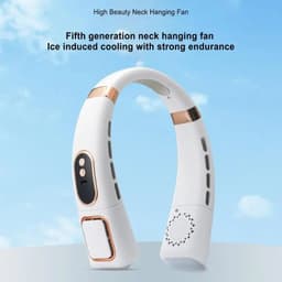 image-Portable Hanging Neck Fan 4000 MAh Battery Below 40 DB Rechargeable