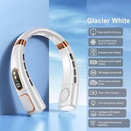 image-Portable Hanging Neck Fan 4000 MAh Battery Below 40 DB Rechargeable