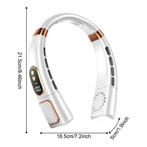 image-Portable Hanging Neck Fan 4000 MAh Battery Below 40 DB Rechargeable
