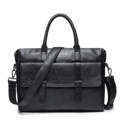 image-Korean Style Black Travel Laptop Briefcase For Men