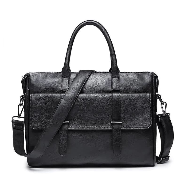 image-Korean Style Black Travel Laptop Briefcase For Men
