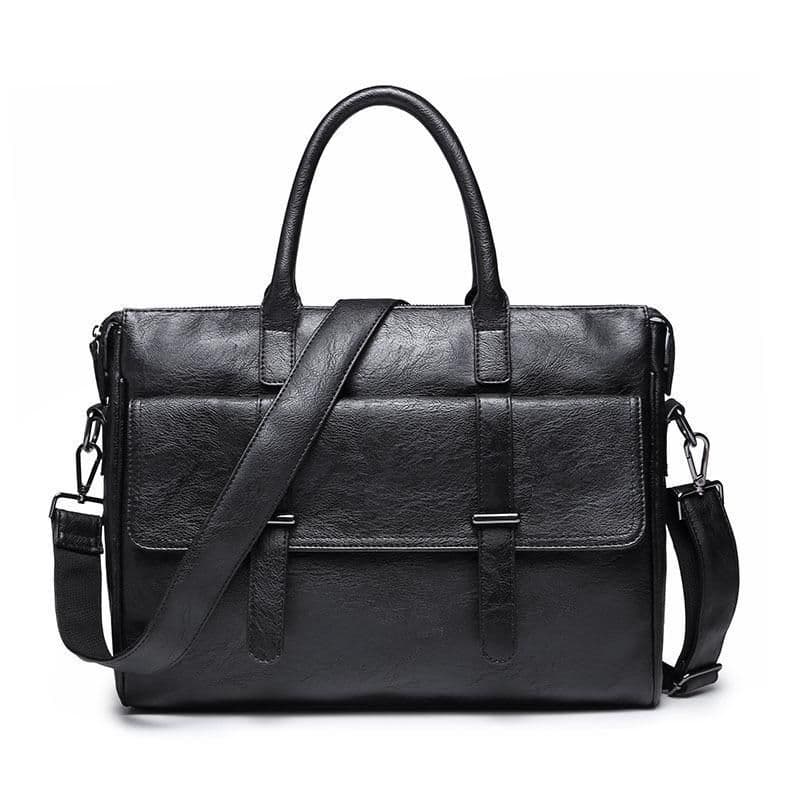 image-Korean Style Black Travel Laptop Briefcase For Men