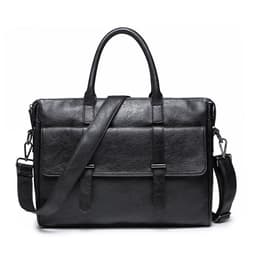 image-Korean Style Black Travel Laptop Briefcase For Men