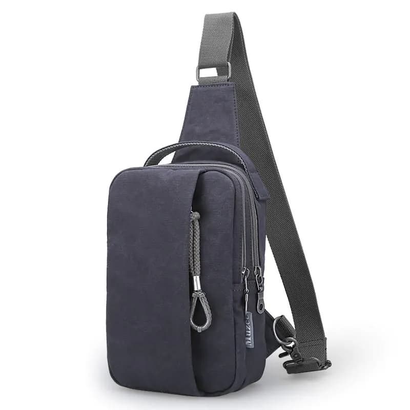 image-Fashion Casual Canvas Travel Chest Bag For Men