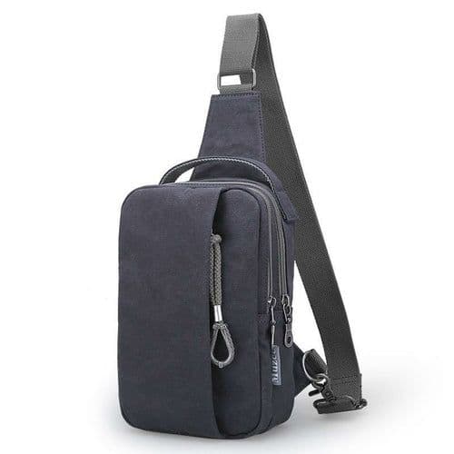 image-Fashion Casual Canvas Travel Chest Bag For Men