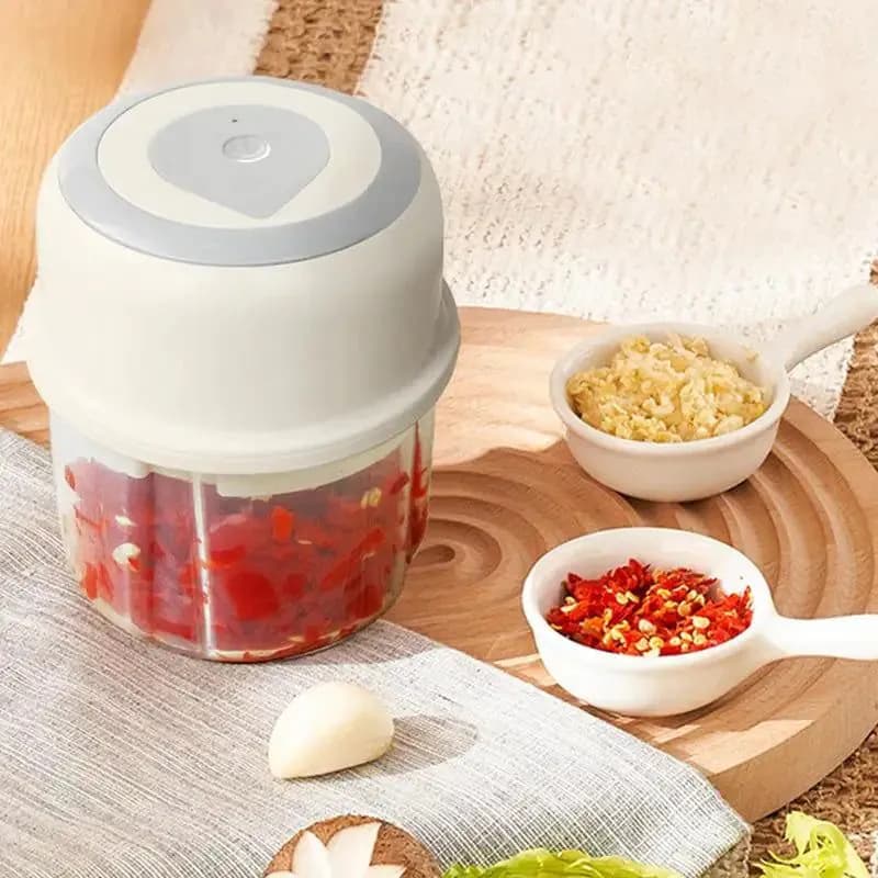 image-Mini Garlic Chopper Wireless Onion Food Prep Machine 250ml