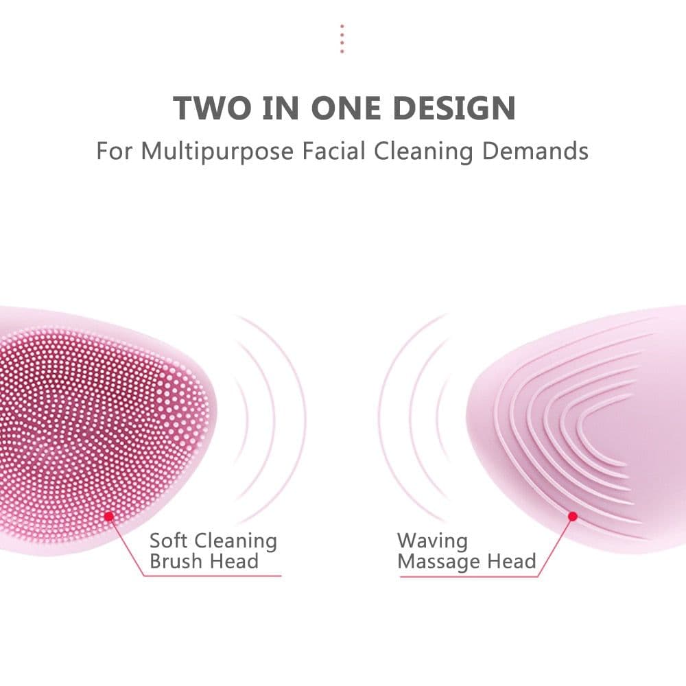 image-Mini Electric Facial Cleansing Brush Silicone Sonic Face Cleaner Deep