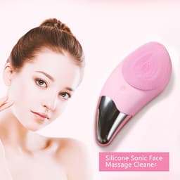image-Mini Electric Facial Cleansing Brush Silicone Sonic Face Cleaner Deep