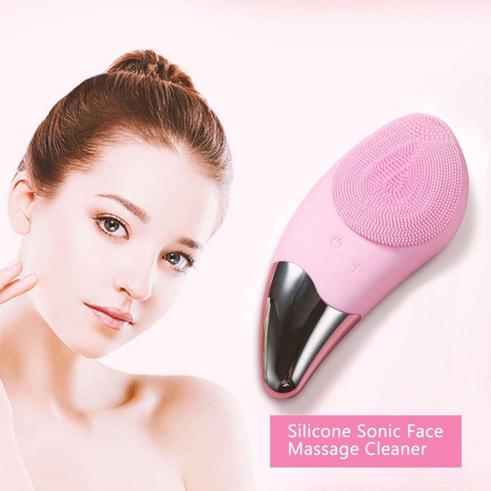 image-Mini Electric Facial Cleansing Brush Silicone Sonic Face Cleaner Deep