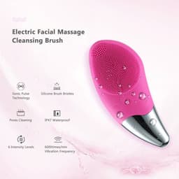 image-Mini Electric Facial Cleansing Brush Silicone Sonic Face Cleaner Deep