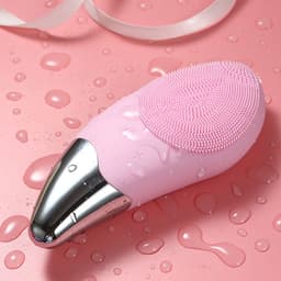 image-Mini Electric Facial Cleansing Brush Silicone Sonic Face Cleaner Deep