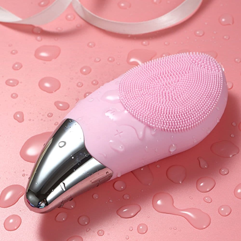 image-Mini Electric Facial Cleansing Brush Silicone Sonic Face Cleaner Deep