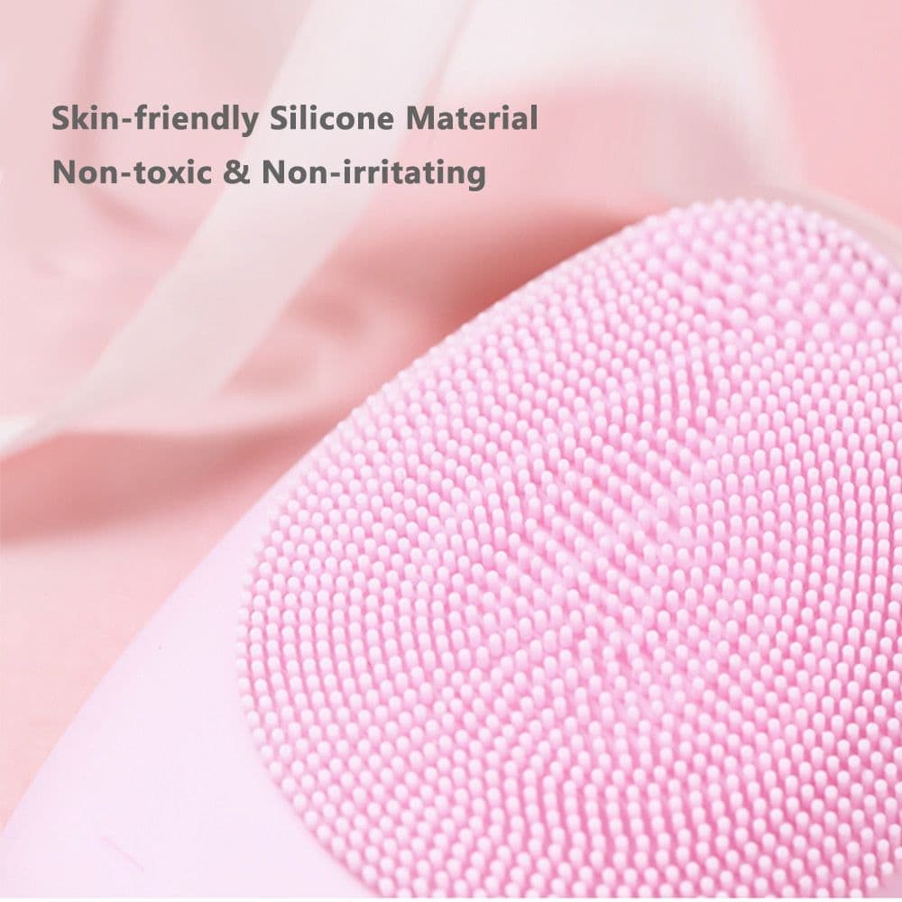 image-Mini Electric Facial Cleansing Brush Silicone Sonic Face Cleaner Deep