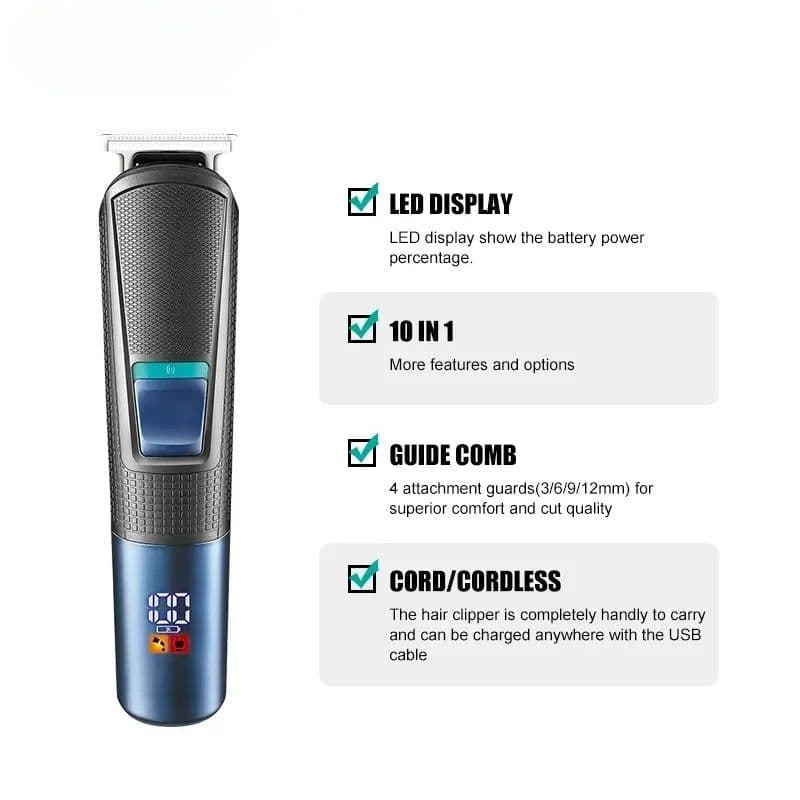 image-All In 1 Beard Hair Trimmer For Men Grooming Kit Electric Shaver Body